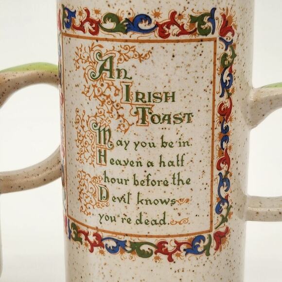 2 Cups Perfect For St. Patrick's Toast Irish‎ Coffee Cottage Stoneware Gift Fun - Picture 1 of 5